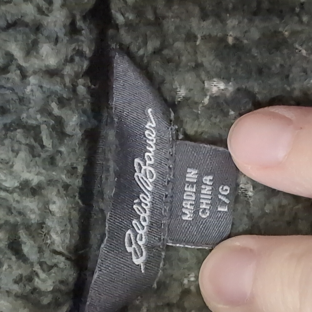 Eddie Bauer Green plaid sherpa - Picture 4 of 10